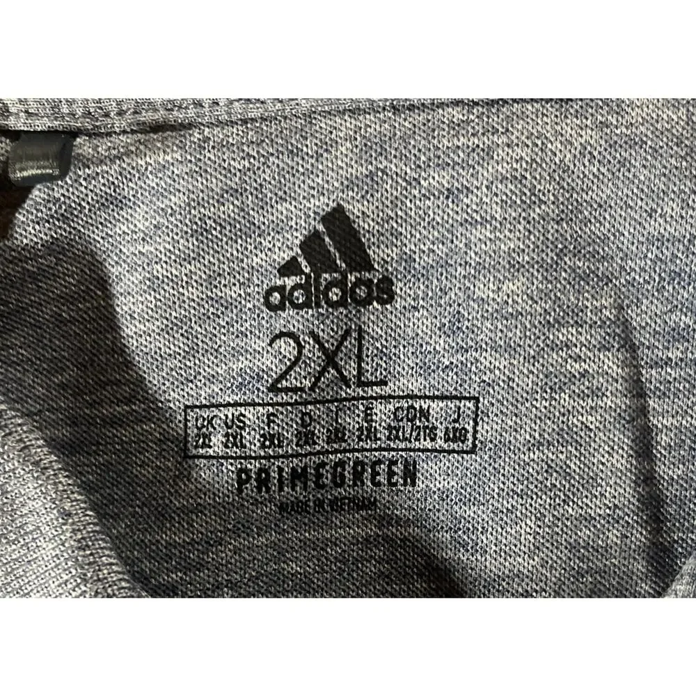 Adidas Golf Gray Polo Short Sleeve Shirt Men’s 2XL